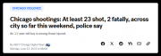 芝加哥槍擊案頻發(fā)，至少23人中彈，兩人死亡